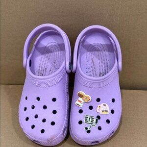 CROCS Lavender Clogs with Playful Charms